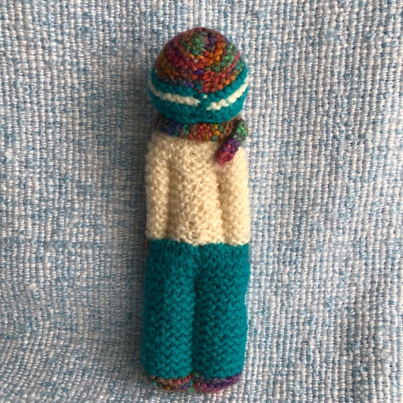 Cute Wooly Knit Boy Stuffy. Handmade. - Picture 3 of 3